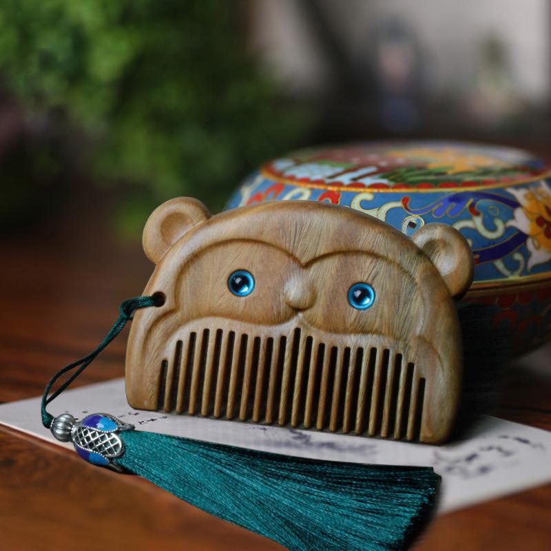 green sandalwood animal wooden comb | 12 chinese zodiac styles | cute baby comb - star8s