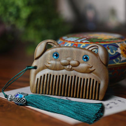 Green Sandalwood Animal Wooden Comb | 12 Chinese Zodiac Styles | Cute Baby Comb - STAR8S