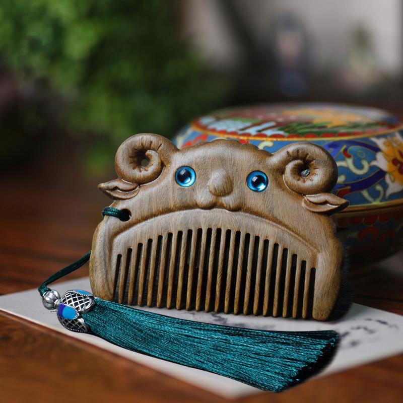 Green Sandalwood Animal Wooden Comb | 12 Chinese Zodiac Styles | Cute Baby Comb - STAR8S