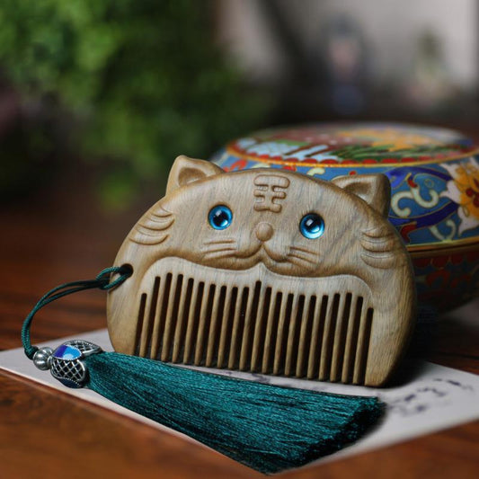 Green Sandalwood Animal Wooden Comb | 12 Chinese Zodiac Styles | Cute Baby Comb - STAR8S