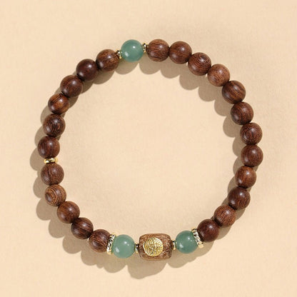 Green Sandalwood & Blue Chalcedony Beaded Bracelet – 925 Silver & Sandalwood – Natural Healing & Aromatherapy - STAR8S
