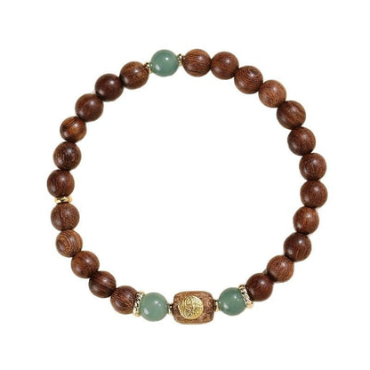 Green Sandalwood & Blue Chalcedony Beaded Bracelet – 925 Silver & Sandalwood – Natural Healing & Aromatherapy - STAR8S