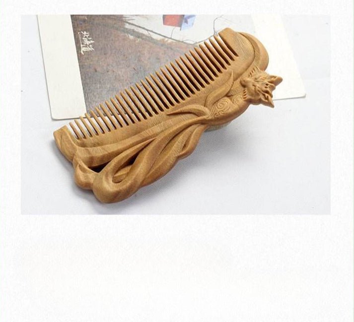 Green Sandalwood Fox Comb – Hand - Carved Design, Gifting Elegant & Charming Hair Care - STAR8S