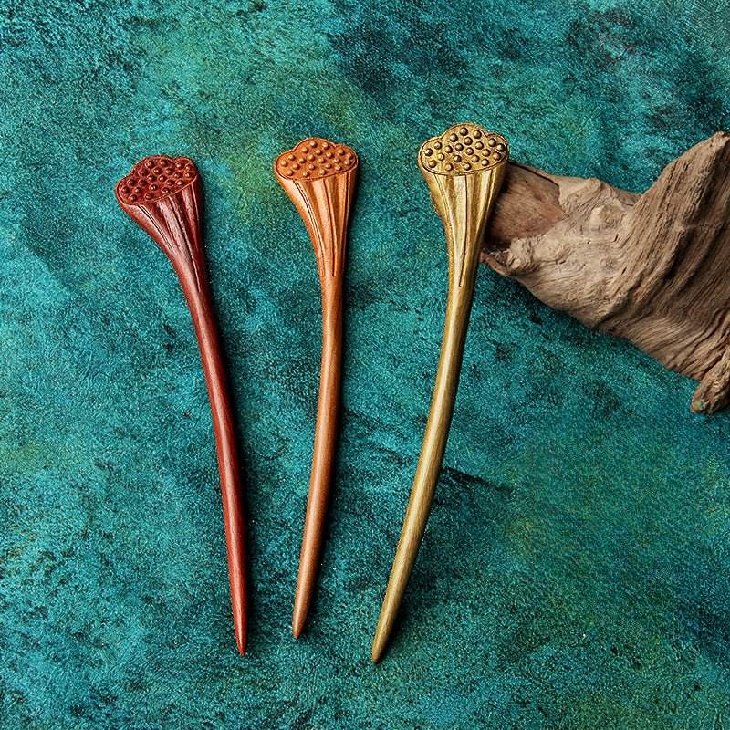 Green Sandalwood Hairpin: Vintage - Modern Style for Elegant Hairstyling - STAR8S