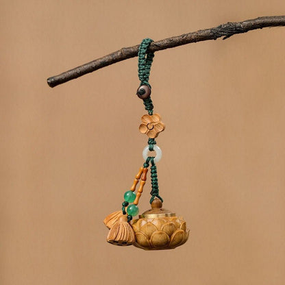 Green Sandalwood Lotus Incense Bag Phone Chain | Antique Aroma Keychain, Fragrance Hanging Ornament, Mobile Charm, and Gift - STAR8S