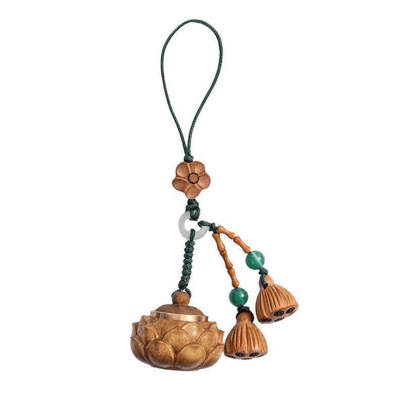 Green Sandalwood Lotus Incense Bag Phone Chain | Antique Aroma Keychain, Fragrance Hanging Ornament, Mobile Charm, and Gift - STAR8S