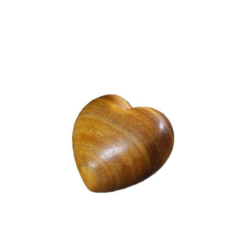 Green Sandalwood / Rosewood Heart - Carved Wooden Keychain Pendant – Handcrafted Apple - Style Wood Keychain & Bag Charm - STAR8S