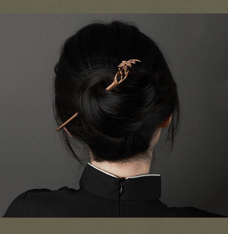 green sandalwood vintage hairpin for hanfu bun gift girlfriend - star8s