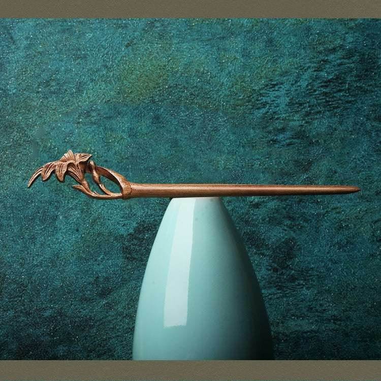 green sandalwood vintage hairpin for hanfu bun gift girlfriend - star8s