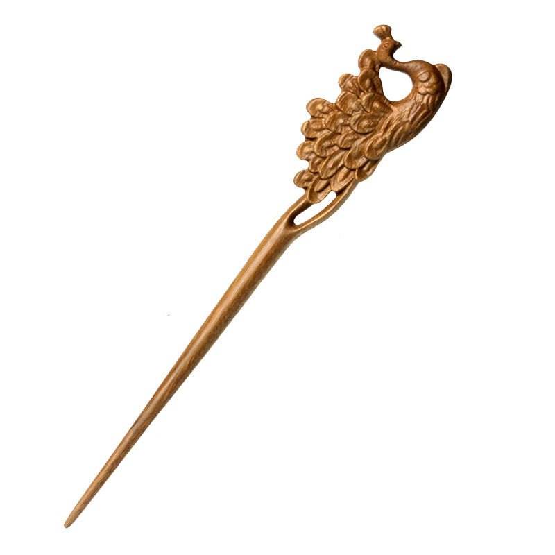 green sandalwood vintage handmade hairpin for styling - star8s