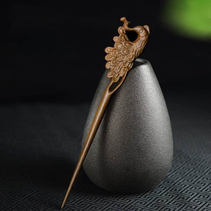 Green Sandalwood Vintage Handmade Hairpin for Styling - STAR8S