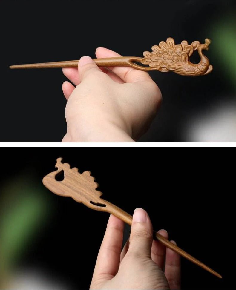 Green Sandalwood Vintage Handmade Hairpin for Styling - STAR8S