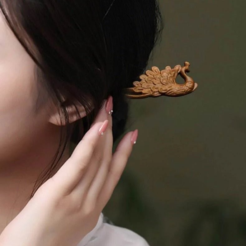 Green Sandalwood Vintage Handmade Hairpin for Styling - STAR8S
