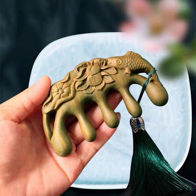 Green Sandalwood Water Drop Massage Comb | Head Scalp Massager for Health & Relaxation - STAR8S