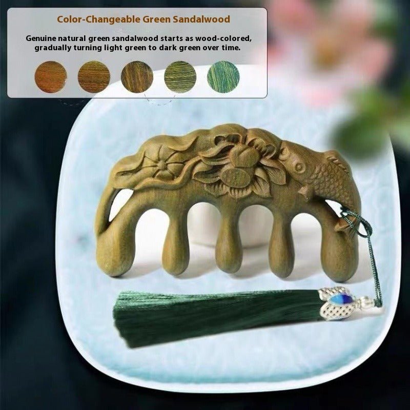 green sandalwood water drop massage comb | head scalp massager for health & relaxation - star8s