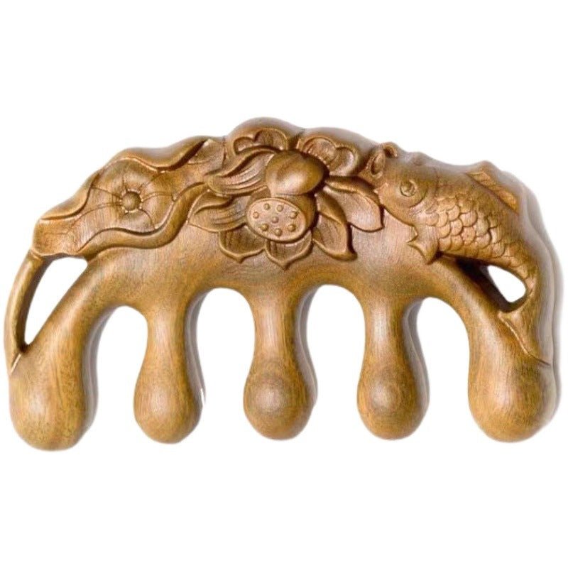 Green Sandalwood Water Drop Massage Comb | Head Scalp Massager for Health & Relaxation - STAR8S