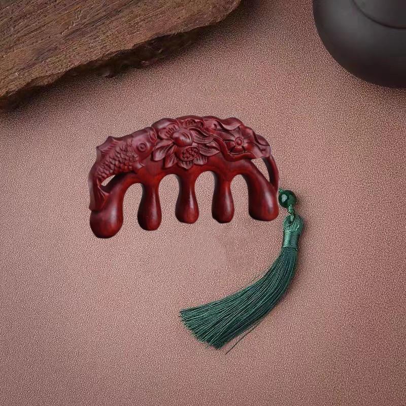 green sandalwood water drop massage comb | head scalp massager for health & relaxation - star8s