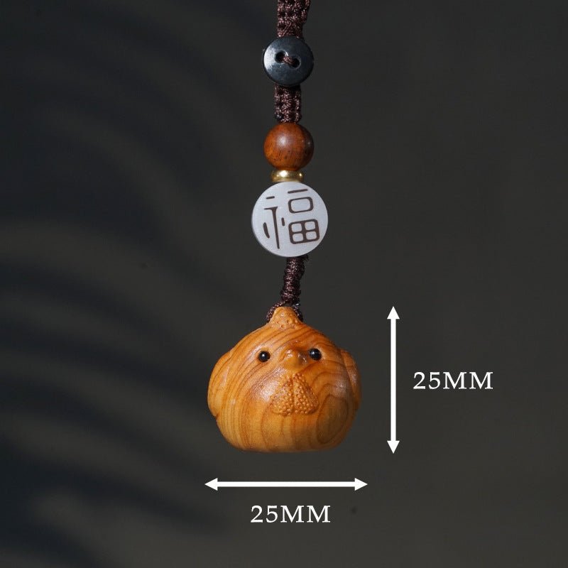 hand - carved zodiac animal wooden keychain - yunnan cypress, 12 animals | unique phone, bag, key charm - star8s