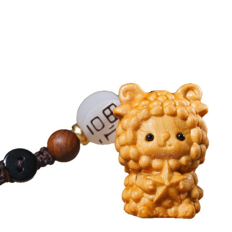 hand - carved zodiac animal wooden keychain - yunnan cypress, 12 animals | unique phone, bag, key charm - star8s