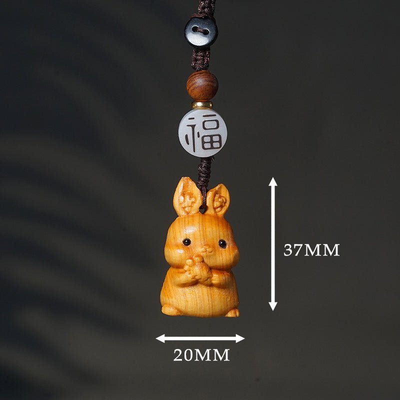 hand - carved zodiac animal wooden keychain - yunnan cypress, 12 animals | unique phone, bag, key charm - star8s