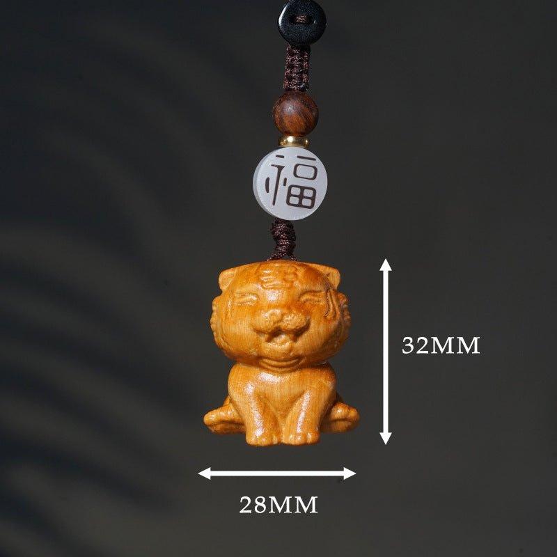 hand - carved zodiac animal wooden keychain - yunnan cypress, 12 animals | unique phone, bag, key charm - star8s