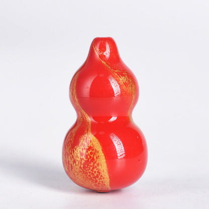 Handcrafted Chinese Lacquer Gourd Pendant – Unique Decorative Ornament for Prosperity and Good Fortune - STAR8S