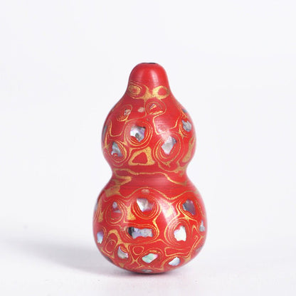 Handcrafted Chinese Lacquer Gourd Pendant – Unique Decorative Ornament for Prosperity and Good Fortune - STAR8S
