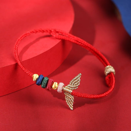 Handcrafted Fish Tail Bracelet for Women | S925 Silver Red String Bracelet | Best Gift for Girlfriend, Best Friend - STAR8S
