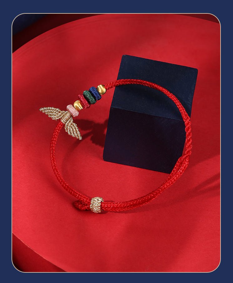 handcrafted fish tail bracelet for women | s925 silver red string bracelet | best gift for girlfriend, best friend - star8s