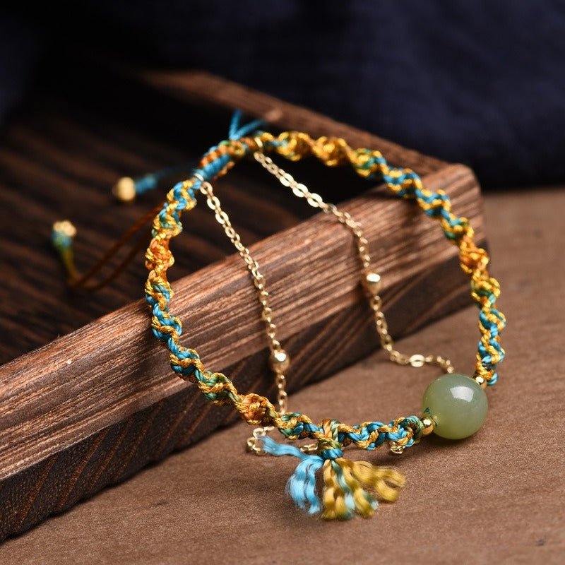 handcrafted hetian jade bracelet - luxury multi - layered vintage ethnic style women's bracelet - star8s
