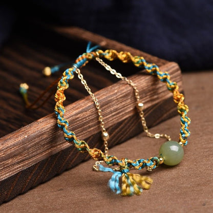 Handcrafted Hetian Jade Bracelet - Luxury Multi - Layered Vintage Ethnic Style Women's Bracelet - STAR8S
