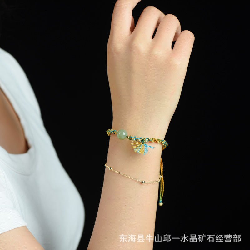 Handcrafted Hetian Jade Bracelet - Luxury Multi - Layered Vintage Ethnic Style Women's Bracelet - STAR8S