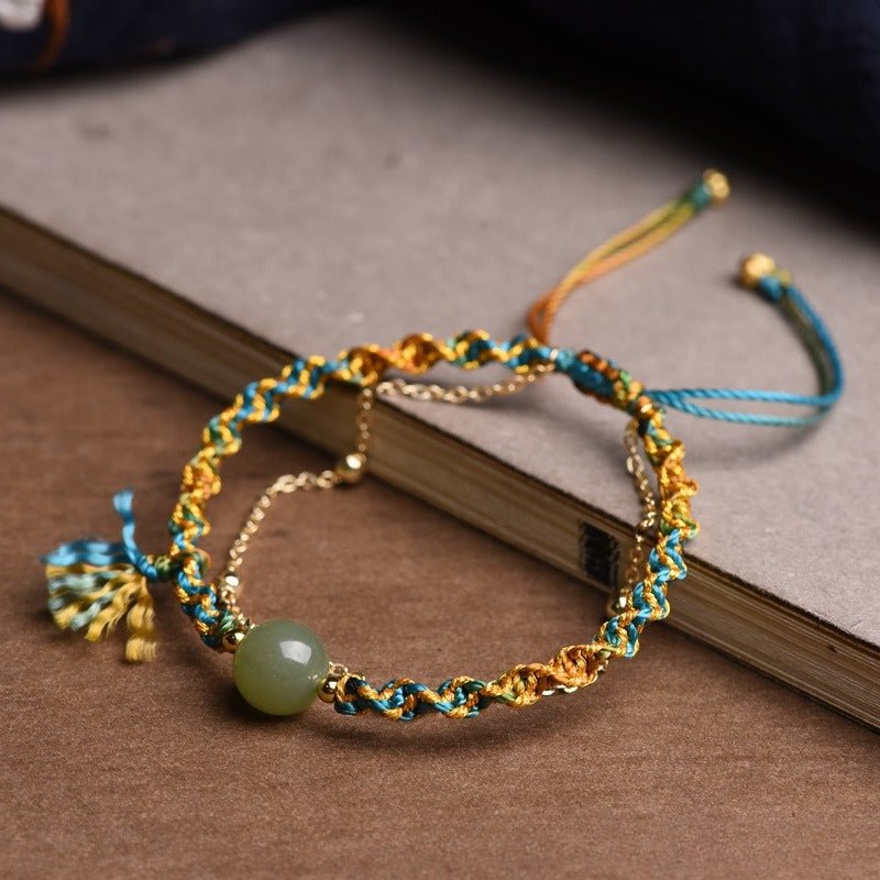 handcrafted hetian jade bracelet - luxury multi - layered vintage ethnic style women's bracelet - star8s