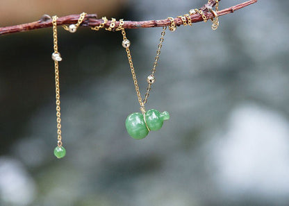 Handcrafted Jade Gourd Pendant Necklace Chain – Elegant & Minimalistic Jade Jewelry - STAR8S