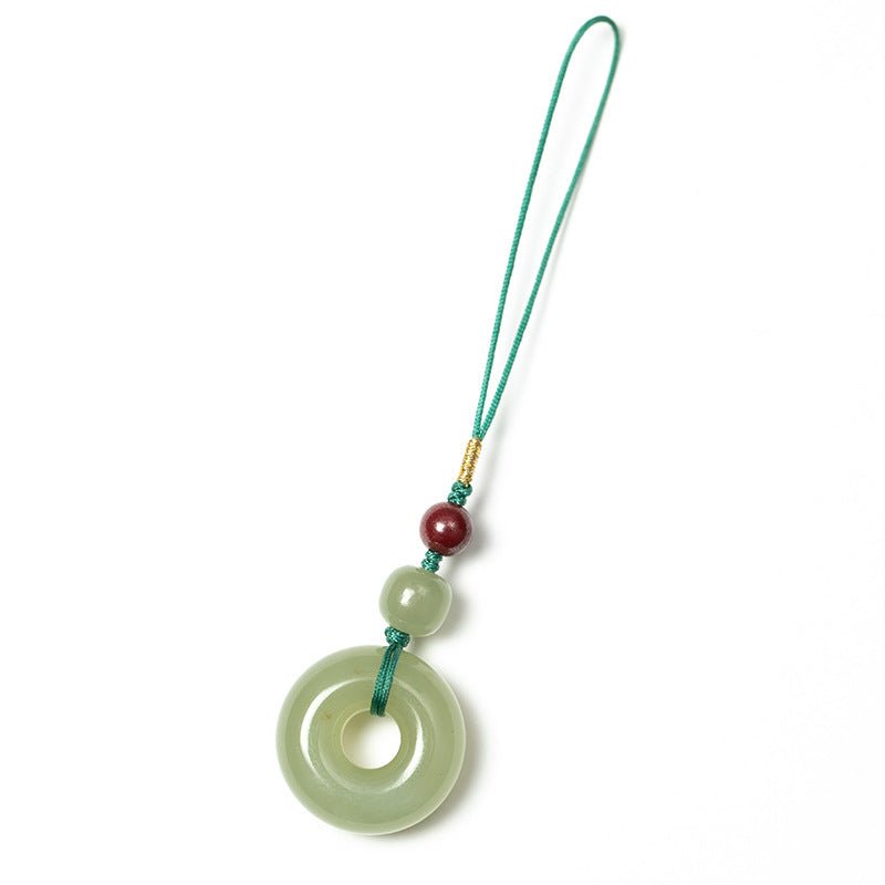 Handcrafted Jade Keychain with Ping An Kou – Perfect Car Keychain & Phone Pendant for Men and Women ✨🔑📱 - STAR8S