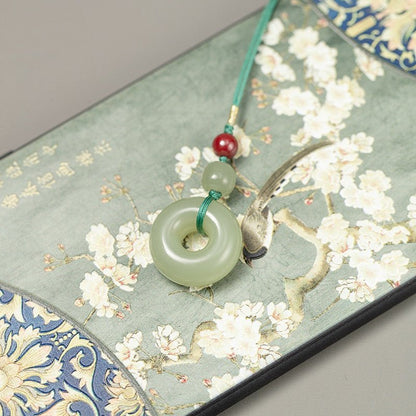Handcrafted Jade Keychain with Ping An Kou – Perfect Car Keychain & Phone Pendant for Men and Women ✨🔑📱 - STAR8S