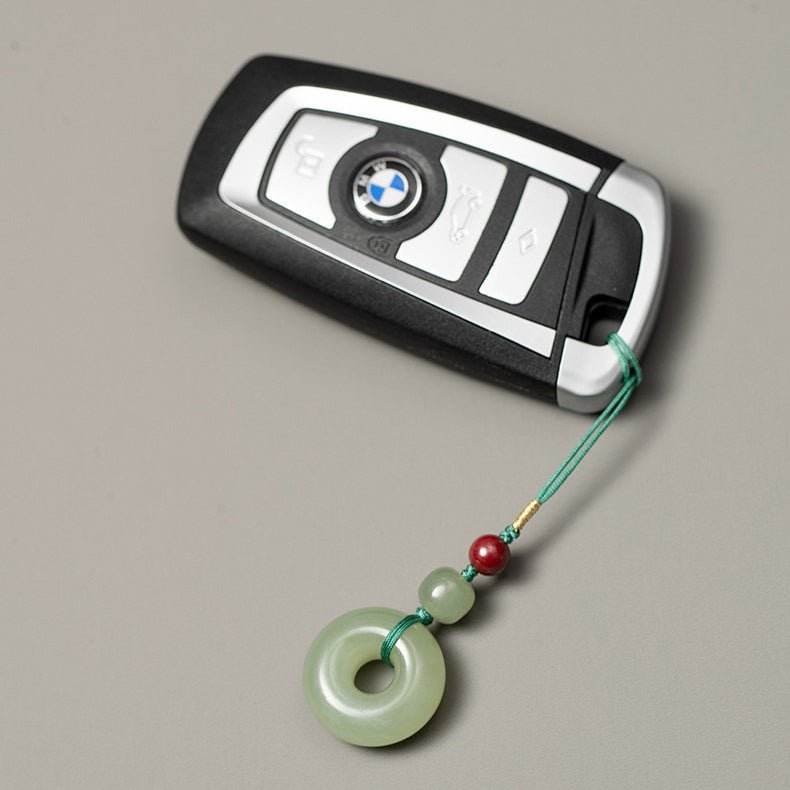 handcrafted jade keychain with ping an kou – perfect car keychain & phone pendant for men and women ✨🔑📱 - star8s