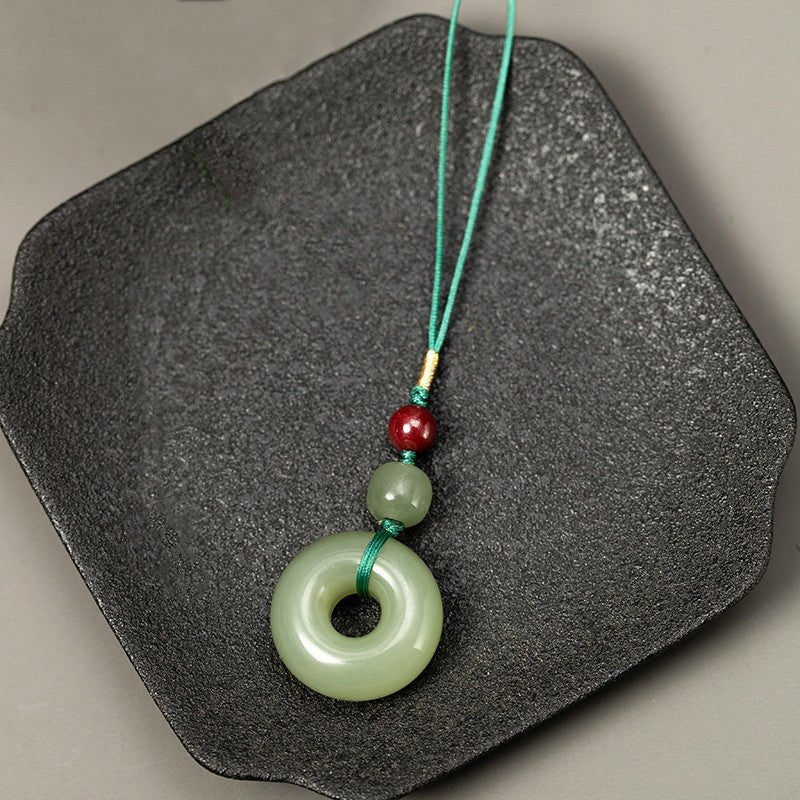Handcrafted Jade Keychain with Ping An Kou – Perfect Car Keychain & Phone Pendant for Men and Women ✨🔑📱 - STAR8S