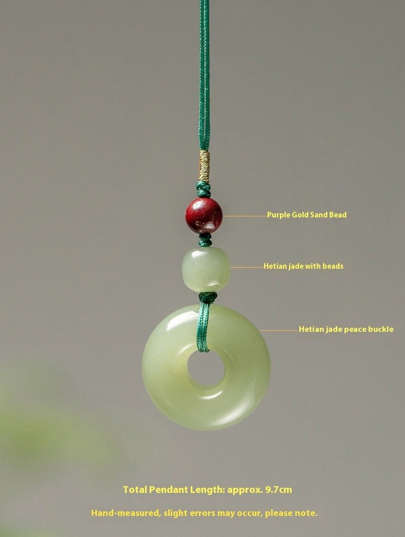 handcrafted jade keychain with ping an kou – perfect car keychain & phone pendant for men and women ✨🔑📱 - star8s