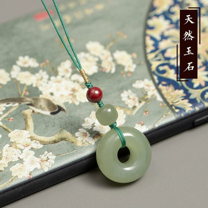 Handcrafted Jade Keychain with Ping An Kou – Perfect Car Keychain & Phone Pendant for Men and Women ✨🔑📱 - STAR8S