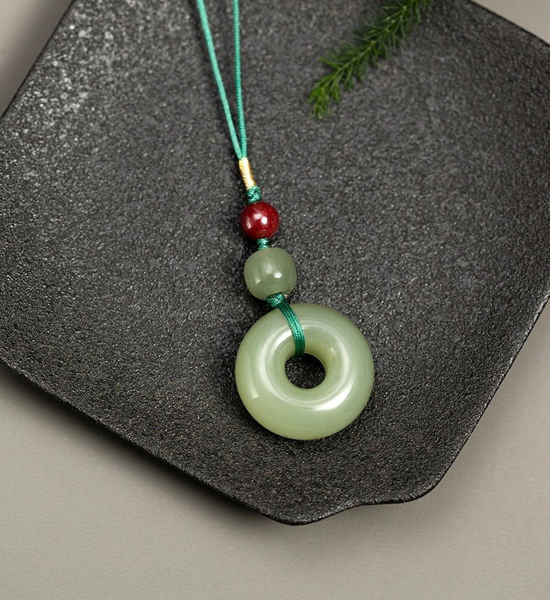 handcrafted jade keychain with ping an kou – perfect car keychain & phone pendant for men and women ✨🔑📱 - star8s