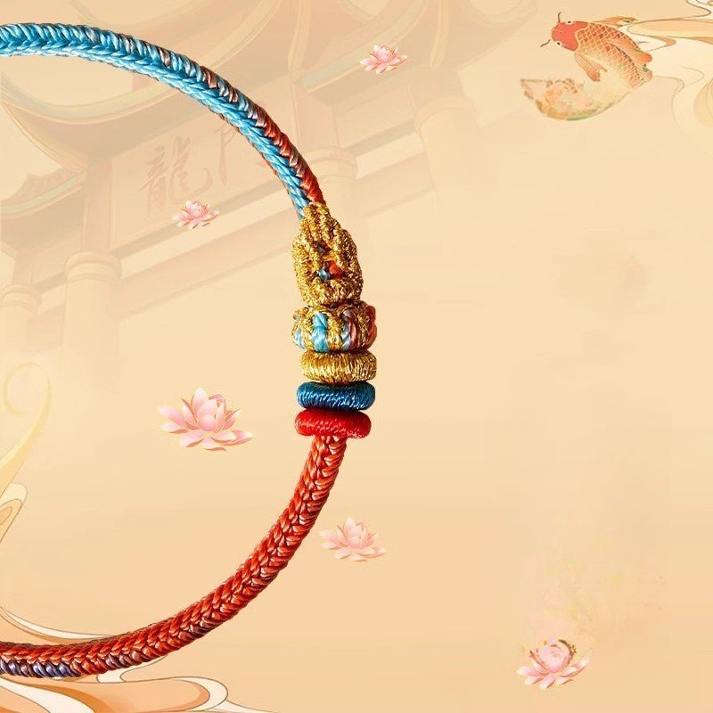 handcrafted mandala seven wisdom red string bracelet for men & women - colorful koi fish lucky charm gift - star8s