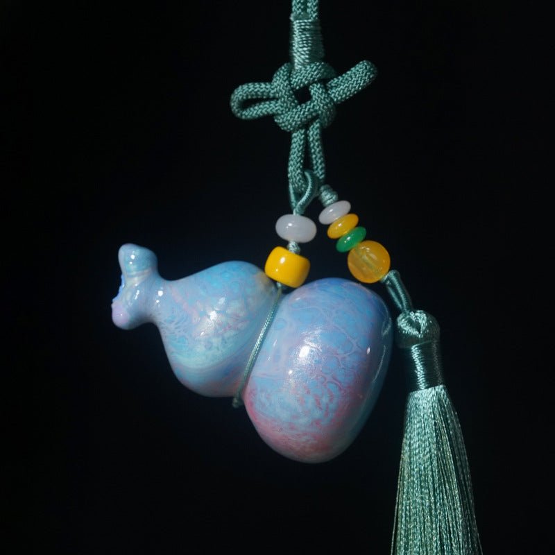 Handcrafted Painted Gourd Keychain - Colorful Decorative Accessory for Bags & Home Decor - STAR8S