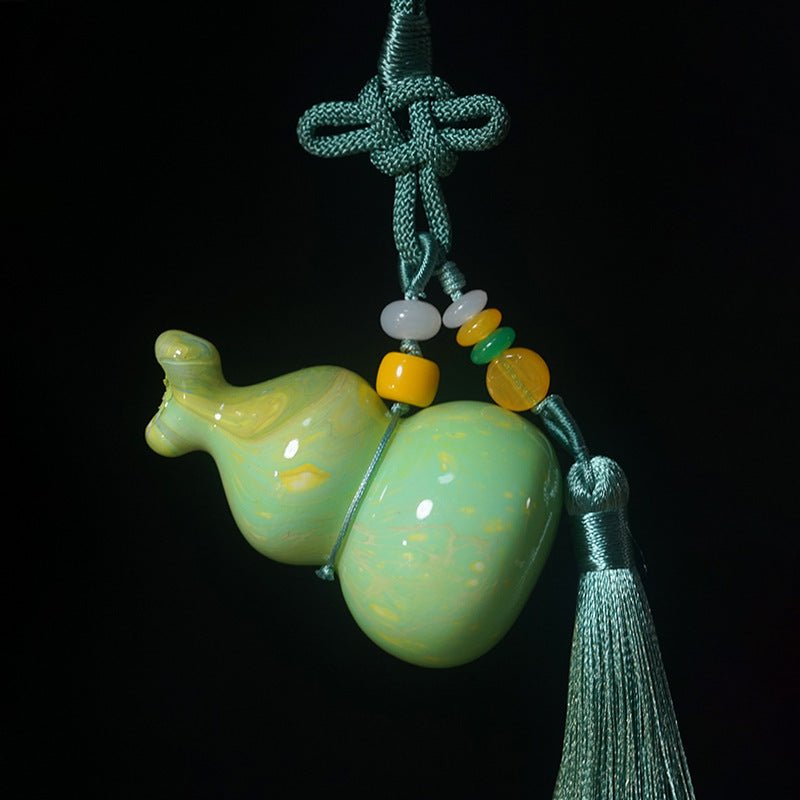 Handcrafted Painted Gourd Keychain - Colorful Decorative Accessory for Bags & Home Decor - STAR8S