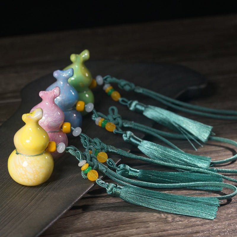 handcrafted painted gourd keychain - colorful decorative accessory for bags & home decor - star8s