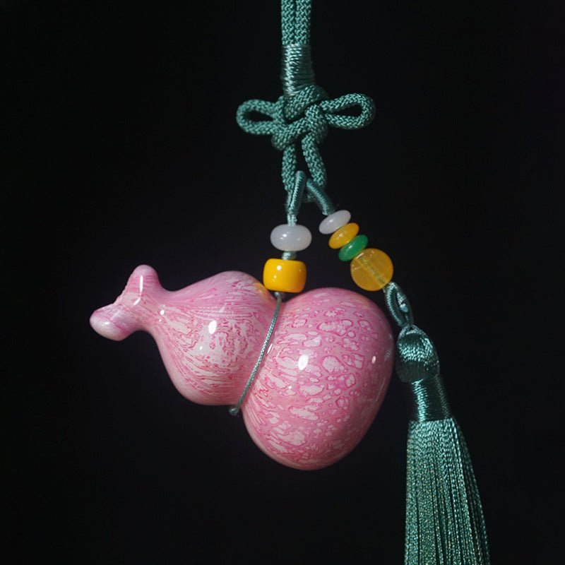 Handcrafted Painted Gourd Keychain - Colorful Decorative Accessory for Bags & Home Decor - STAR8S