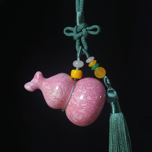Handcrafted Painted Gourd Keychain - Colorful Decorative Accessory for Bags & Home Decor - STAR8S