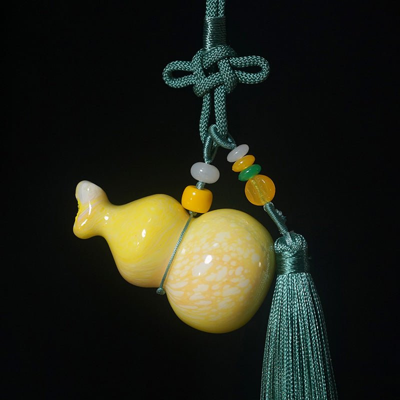 Handcrafted Painted Gourd Keychain - Colorful Decorative Accessory for Bags & Home Decor - STAR8S