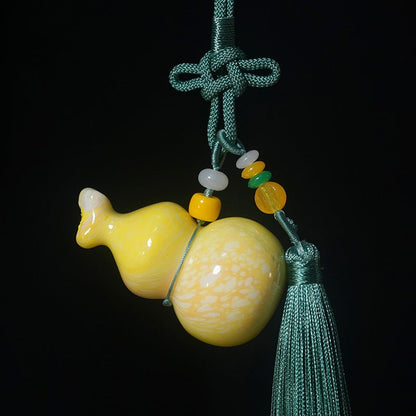 Handcrafted Painted Gourd Keychain - Colorful Decorative Accessory for Bags & Home Decor - STAR8S