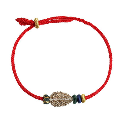 Handcrafted Red String Bracelet – One - Leaf Bodhi Design | Perfect Gift for Friends & Loved Ones - STAR8S